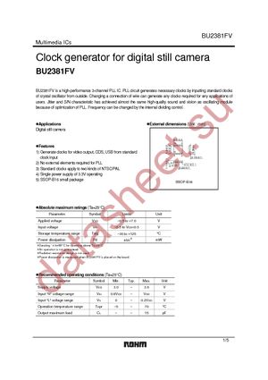 BU2381FV-E2 datasheet  